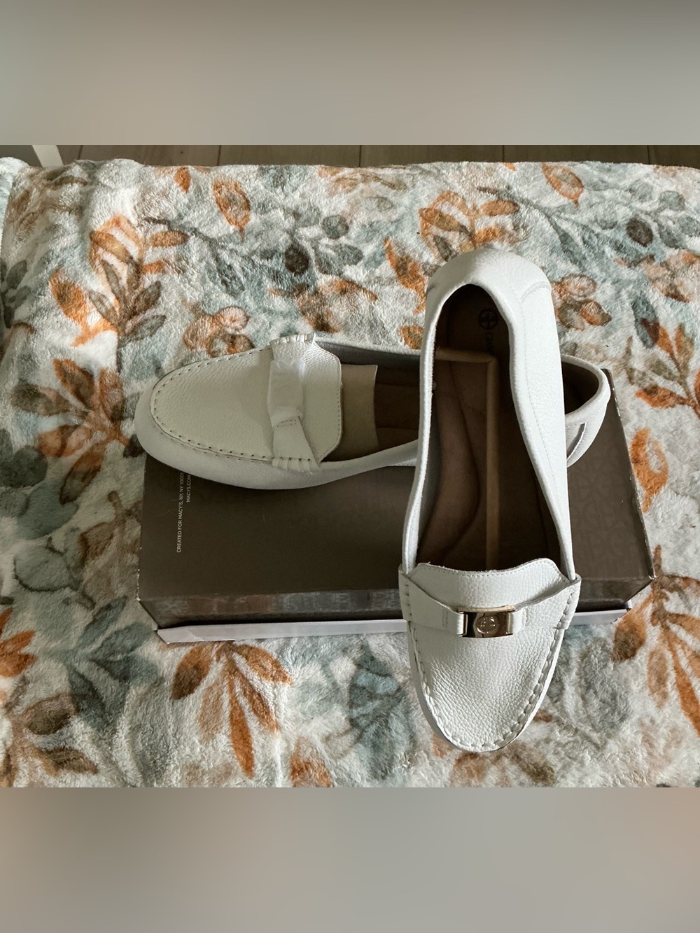 Giani Bernini White Leather Loafers/Driving Shoes - New